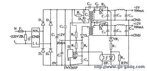 单片式开关电源tny268p在电器控制系统中的应用